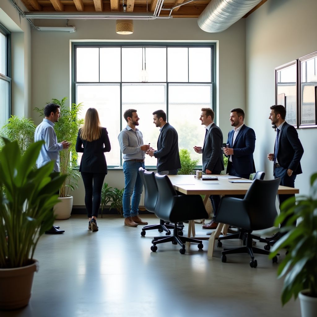 Equipo de FinanzArgentina en oficina moderna